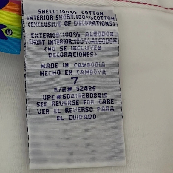 Lisa Frank Vintage Embroidered White Denim Skort/Skirt - Size 7 - Picture 9 of 14